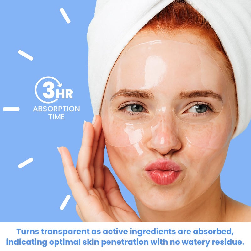BLOOMORA Hyaluronic Acid & Collagen Face Mask Overnight, Hydrogel Hydrating Facial Mask, Moisturizing & Tightening Low Molecular Solution, Collagen Skincare, Face Care & Self Care for Women 34g*4ea - Image 3